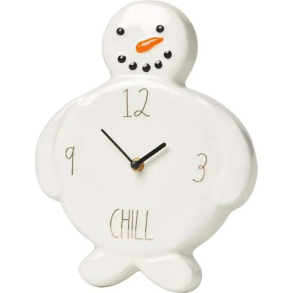Rae Dunn Snowman wall clock